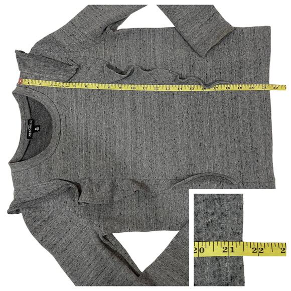 J. Crew Mercantile Ruffle Trimmed Pullover - Gray - XS - Picture 2 of 12
